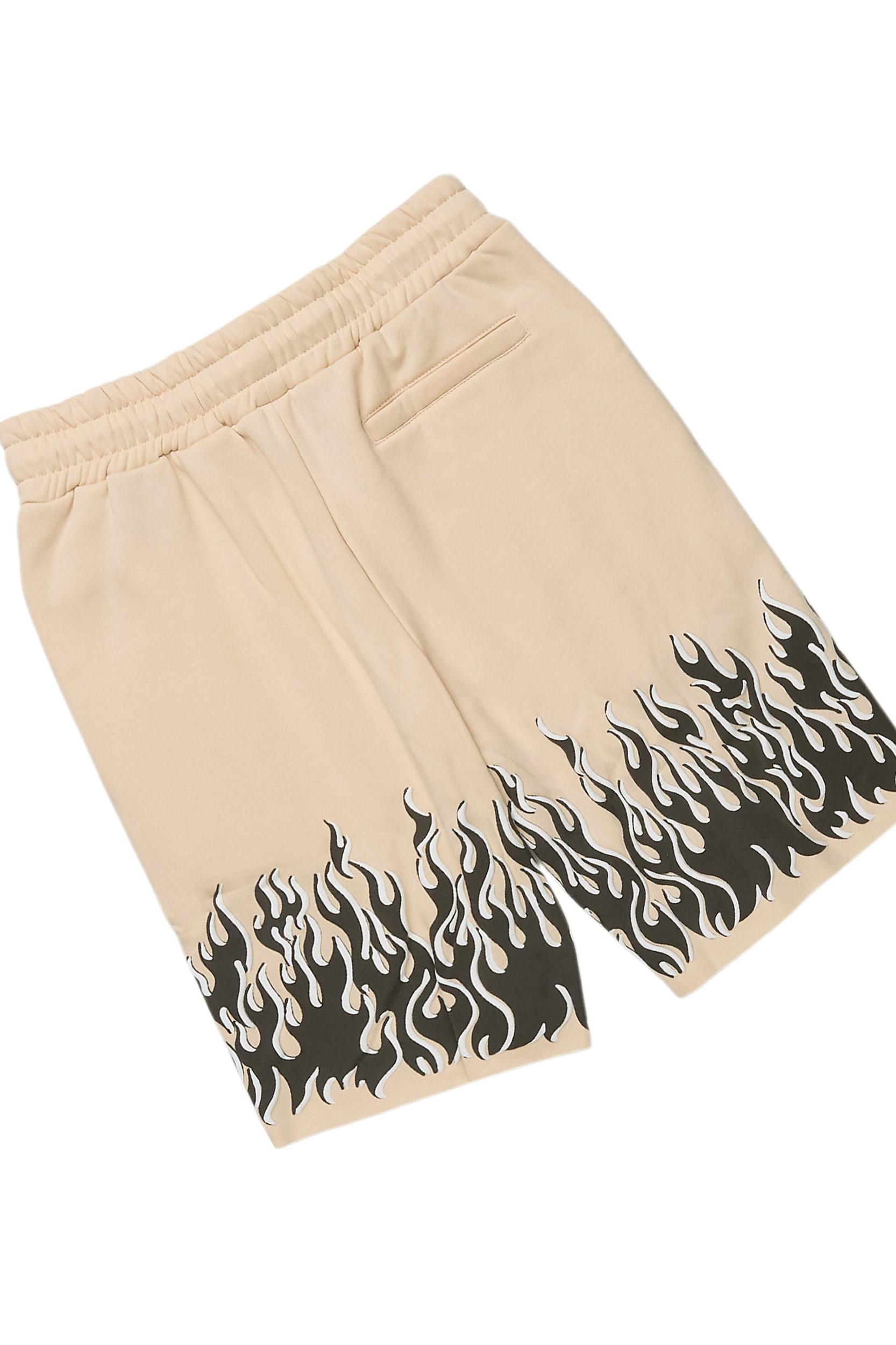 Bubble Beige T-Shirt/Short Set Male Product Image