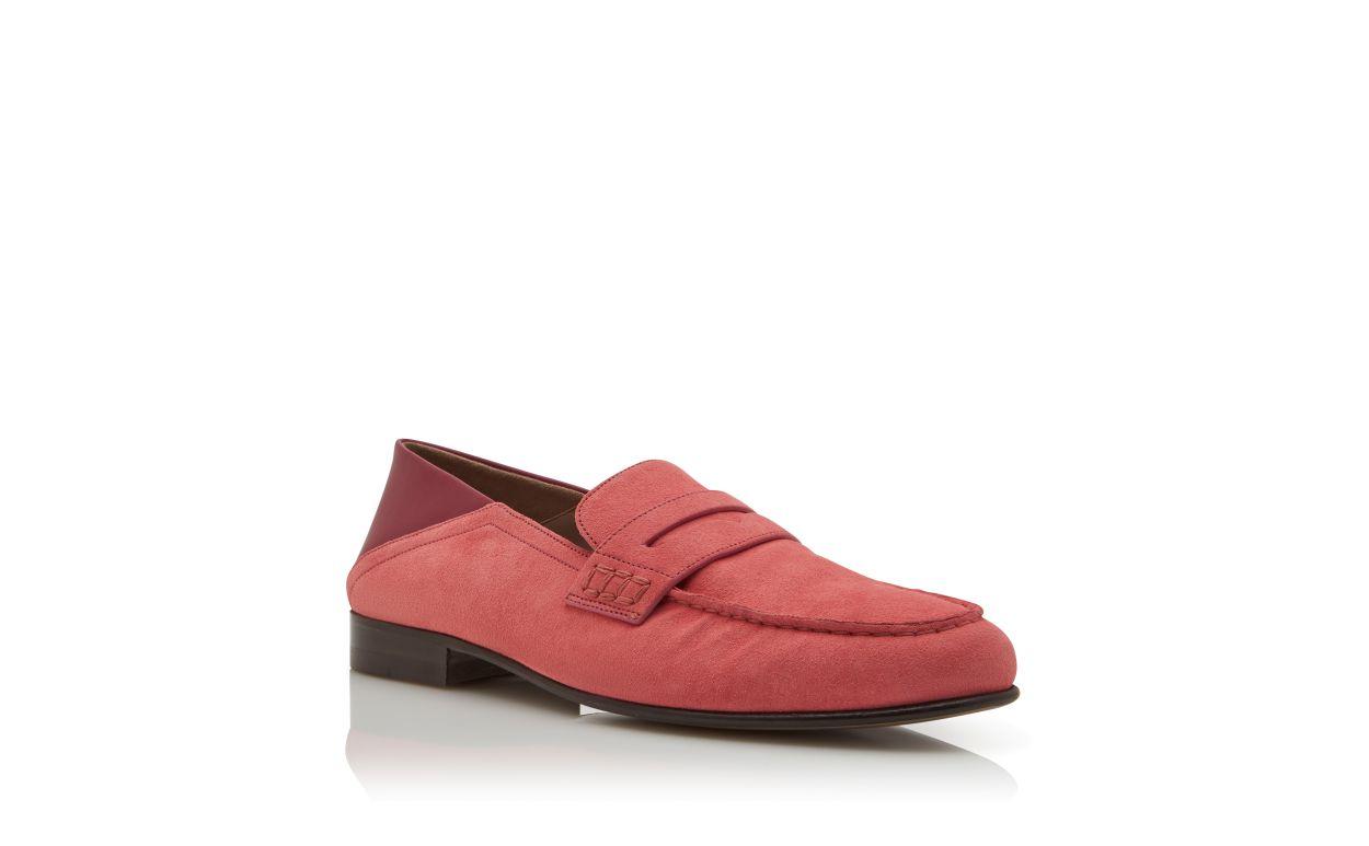 PLYMOUTH Pink Suede Penny Loafers  Product Image