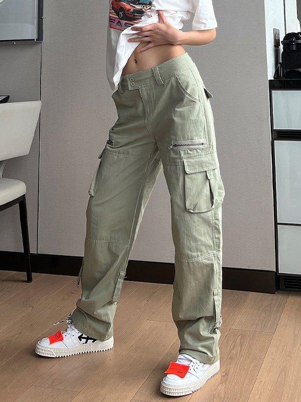 Low Waist Baggy Parachute Cargo Pants Product Image