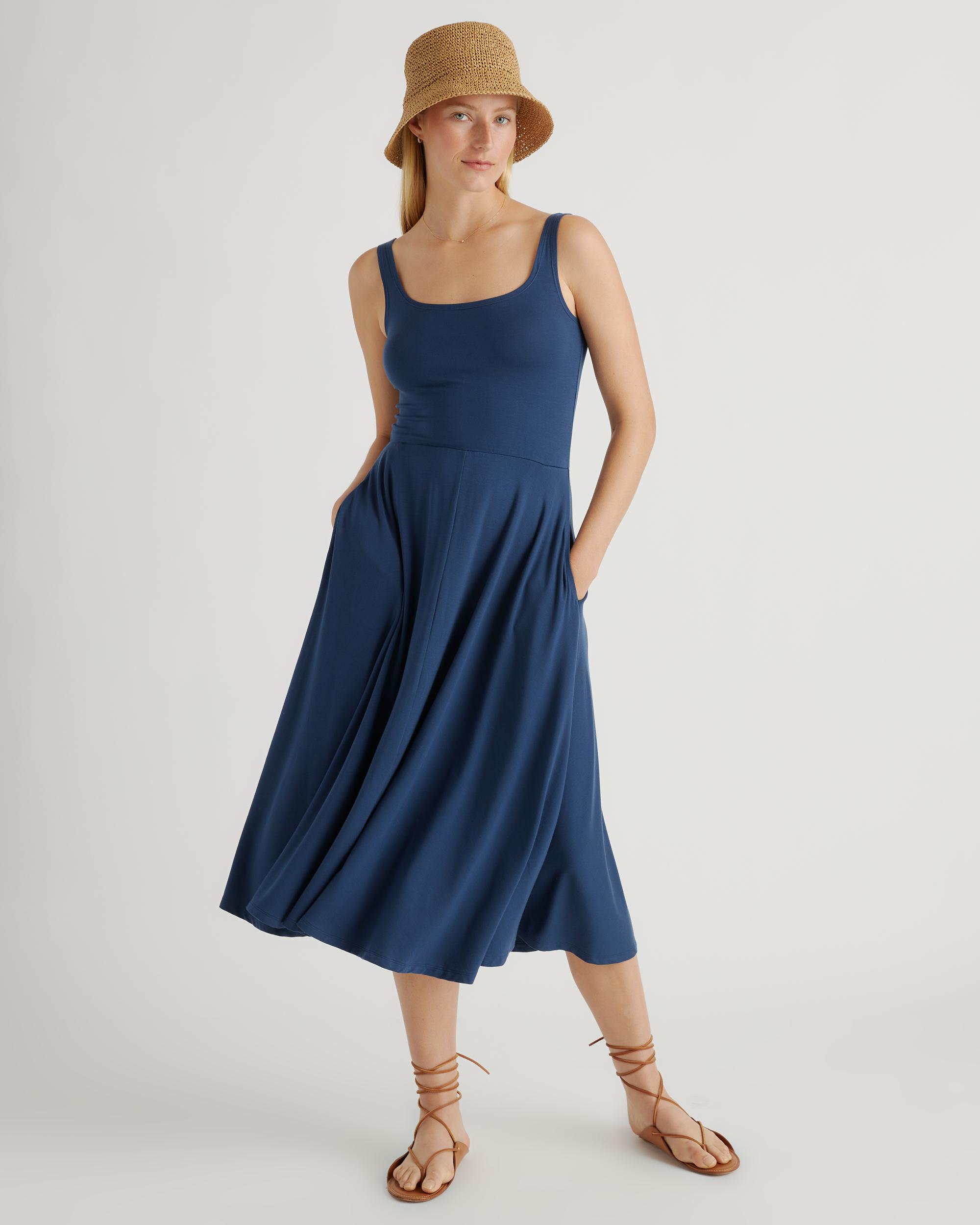 Quince | Women's Tencel Jersey Fit & Flare Dress Product Image