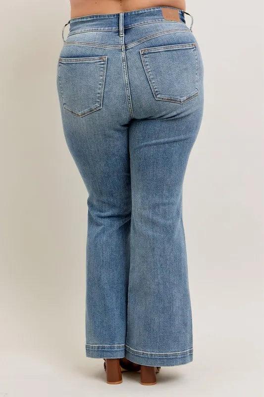 88204   Jasper Hi-Rise Flare Judy Blue Jeans with Front Seam Detail Product Image