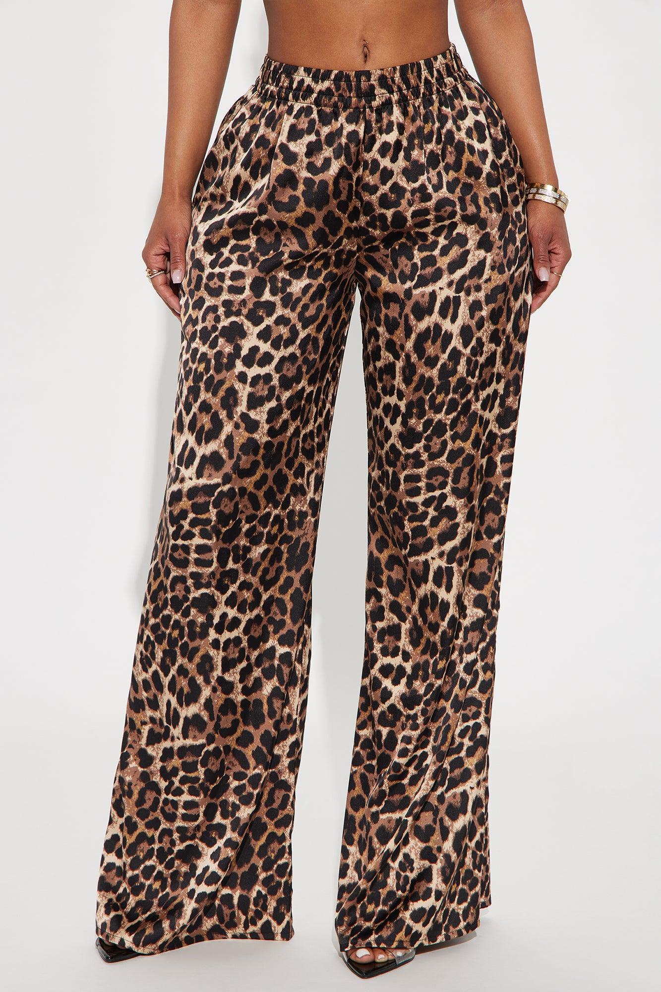 Audrey Leopard Satin Pant - Brown/combo Product Image