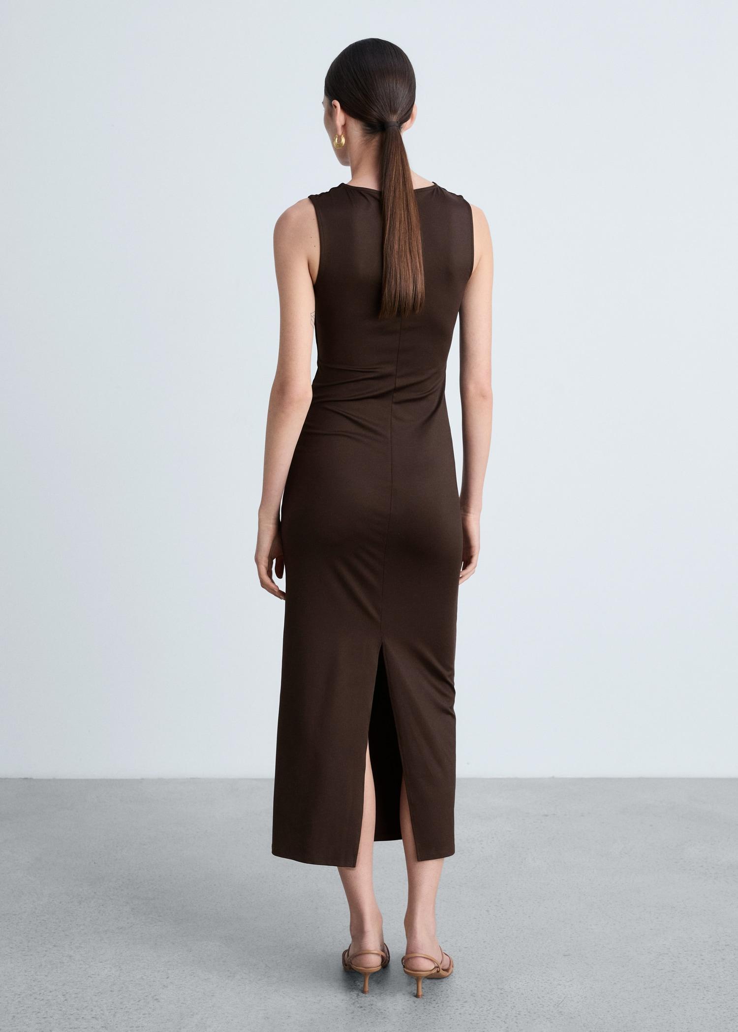 Long dress with back opening - Women | MANGO USA Product Image