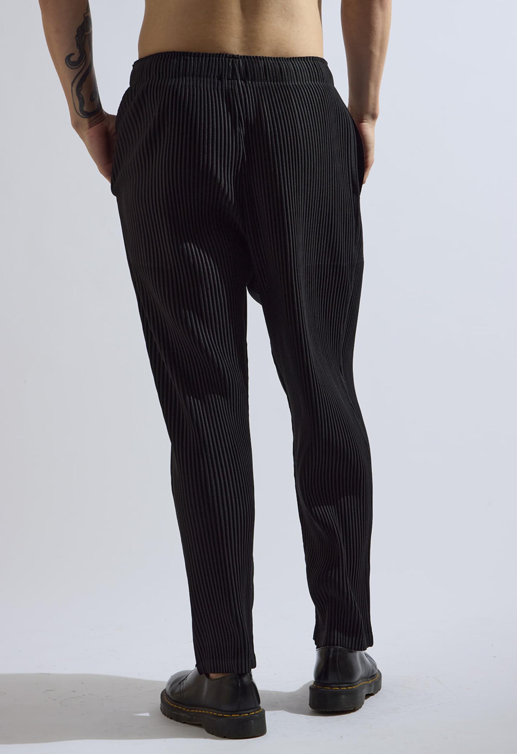 Pleated Trousers in Black Product Image