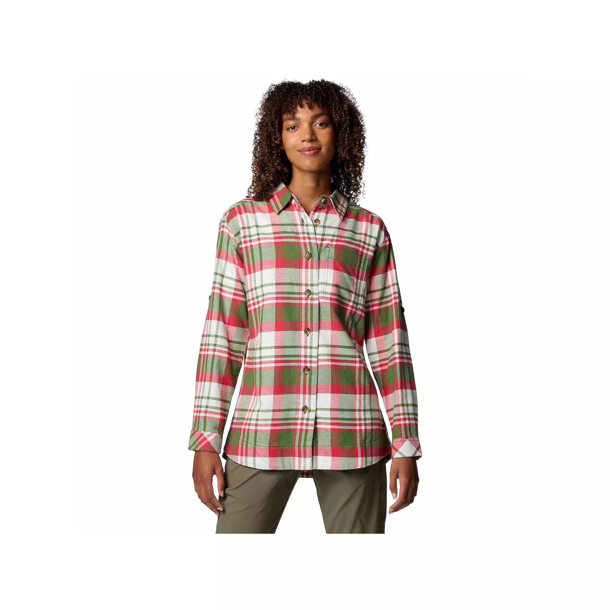Women's Columbia Holly Hideaway™ Cotton Flannel Shirt, Size: XL, Canteen Team Plaid Product Image