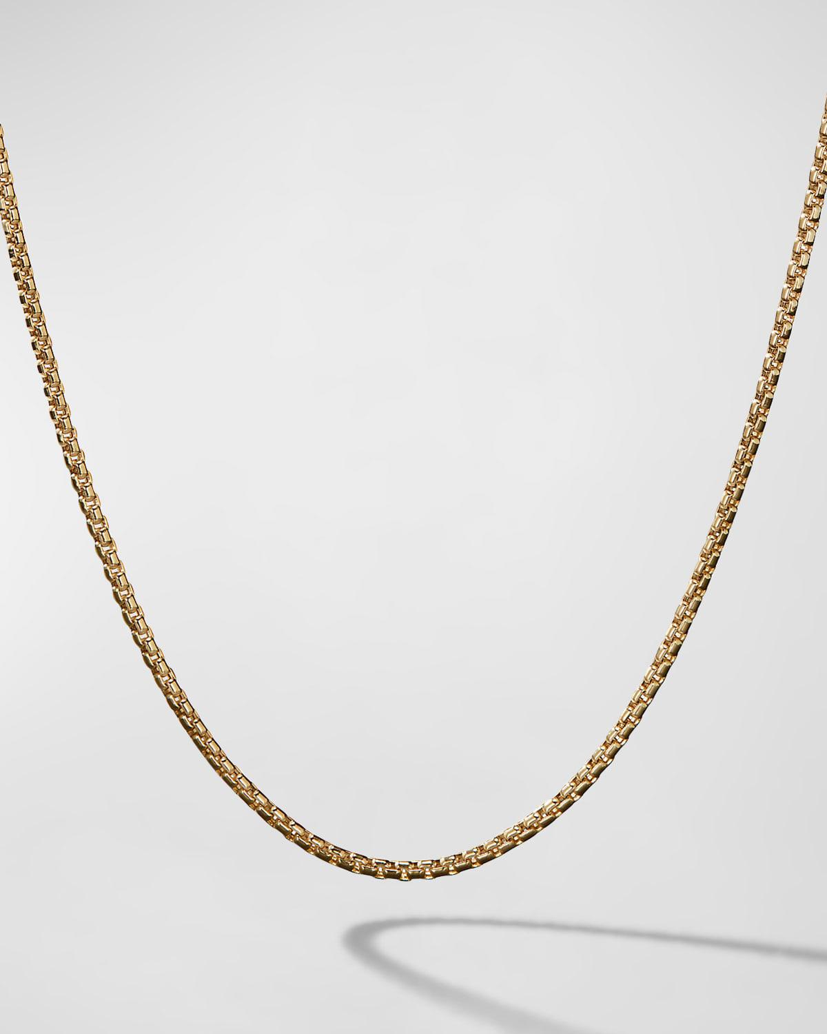 Mens Box Chain Necklace in 18K Gold, 1.7mm, 24L Product Image