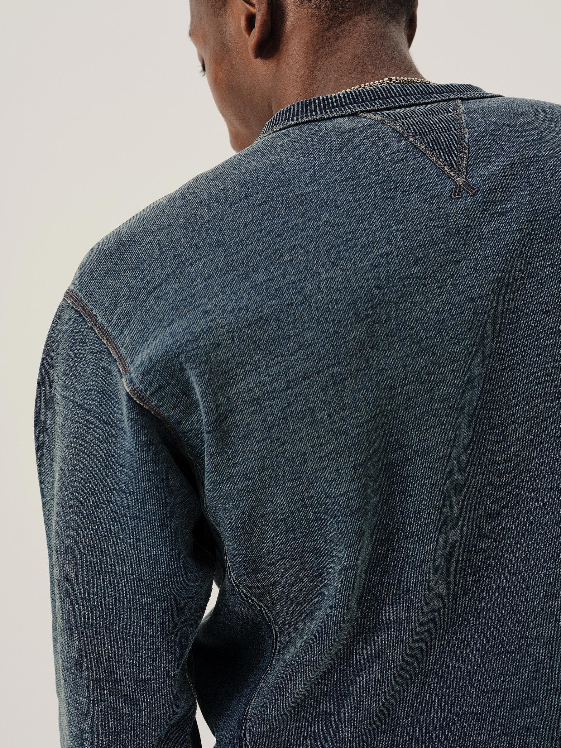 Navy Sunfade Welterweight Double V Crew Sweatshirt Product Image