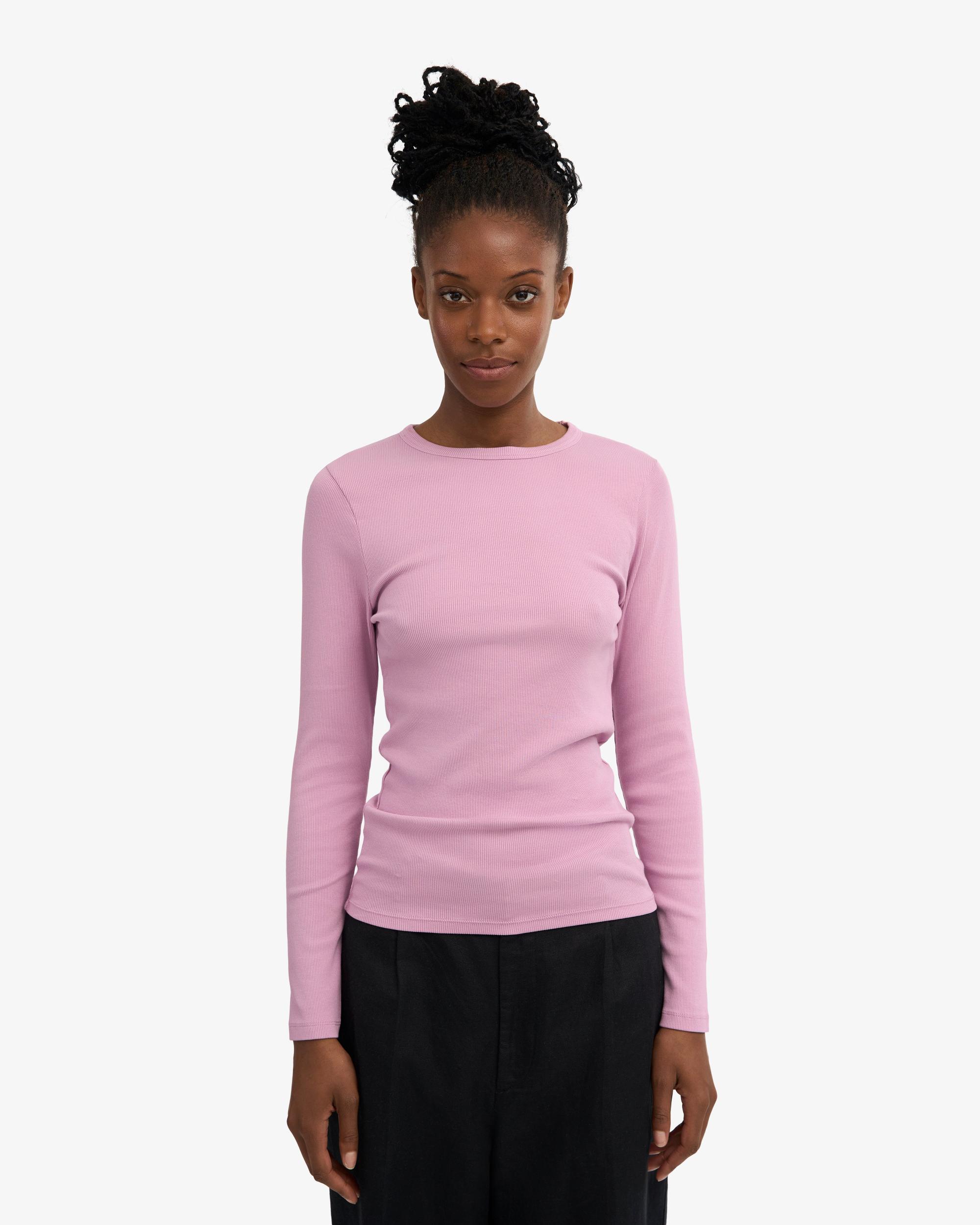 Women Organic Rib LS T-Shirt - Cherry Blossom Product Image