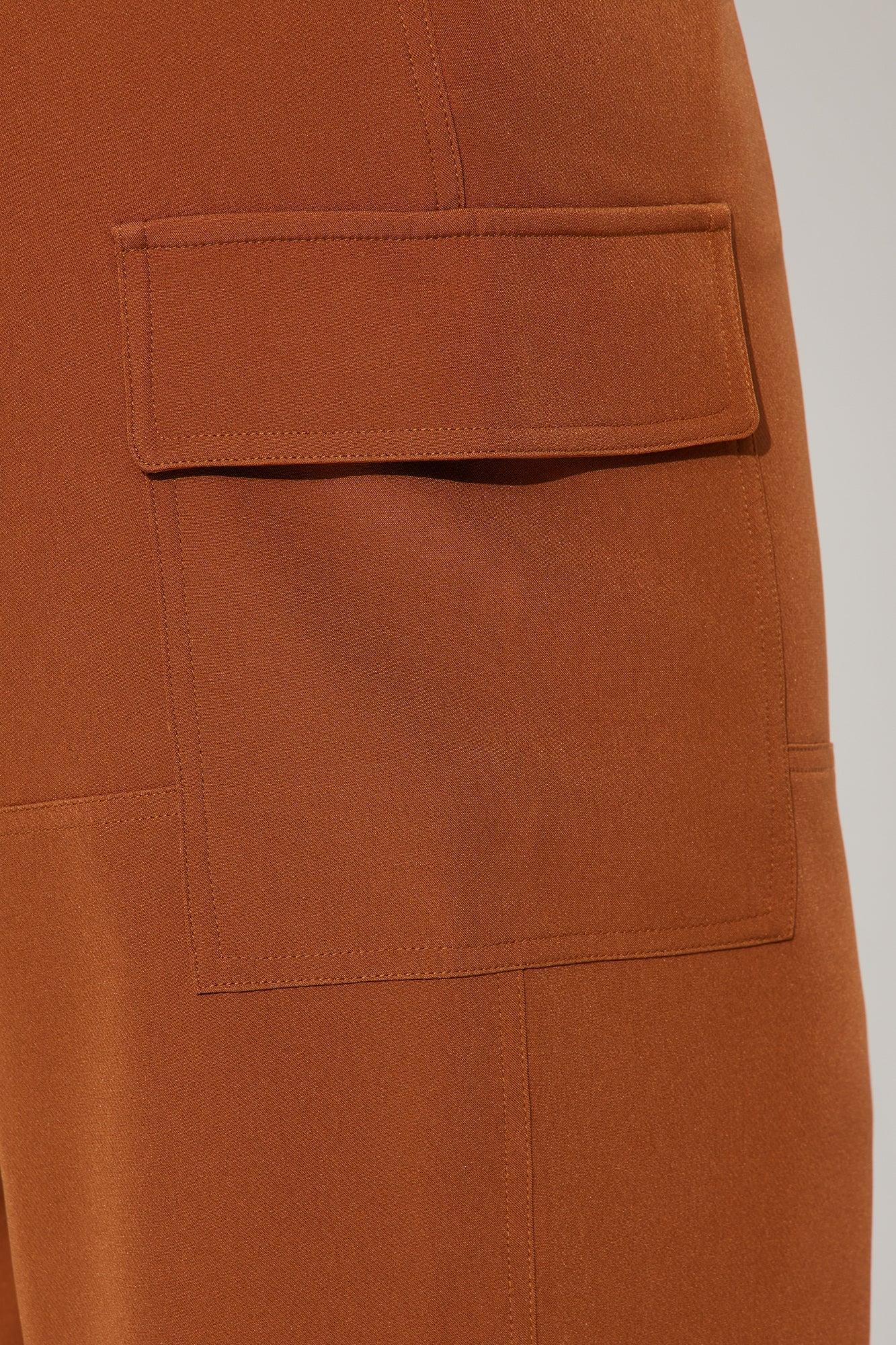 No Chill Wide Leg Cargo Pant 32″ - Cognac Female Product Image