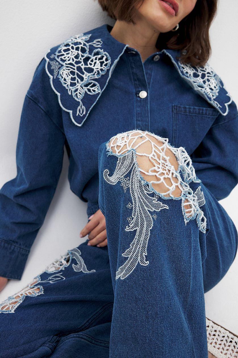 Lace Detail Jeans Product Image