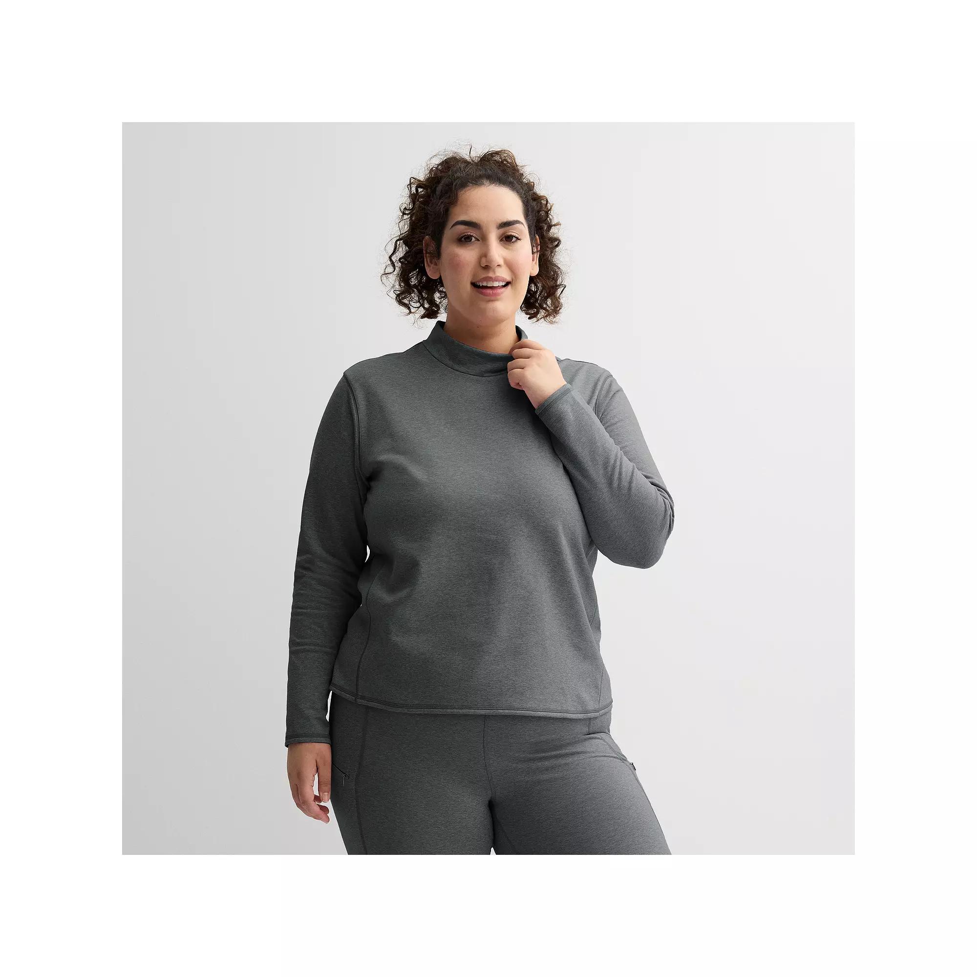 Plus Size Tek Gear® Warm Gear Mockneck Top, Women's, Size: 2XL, Grey Product Image