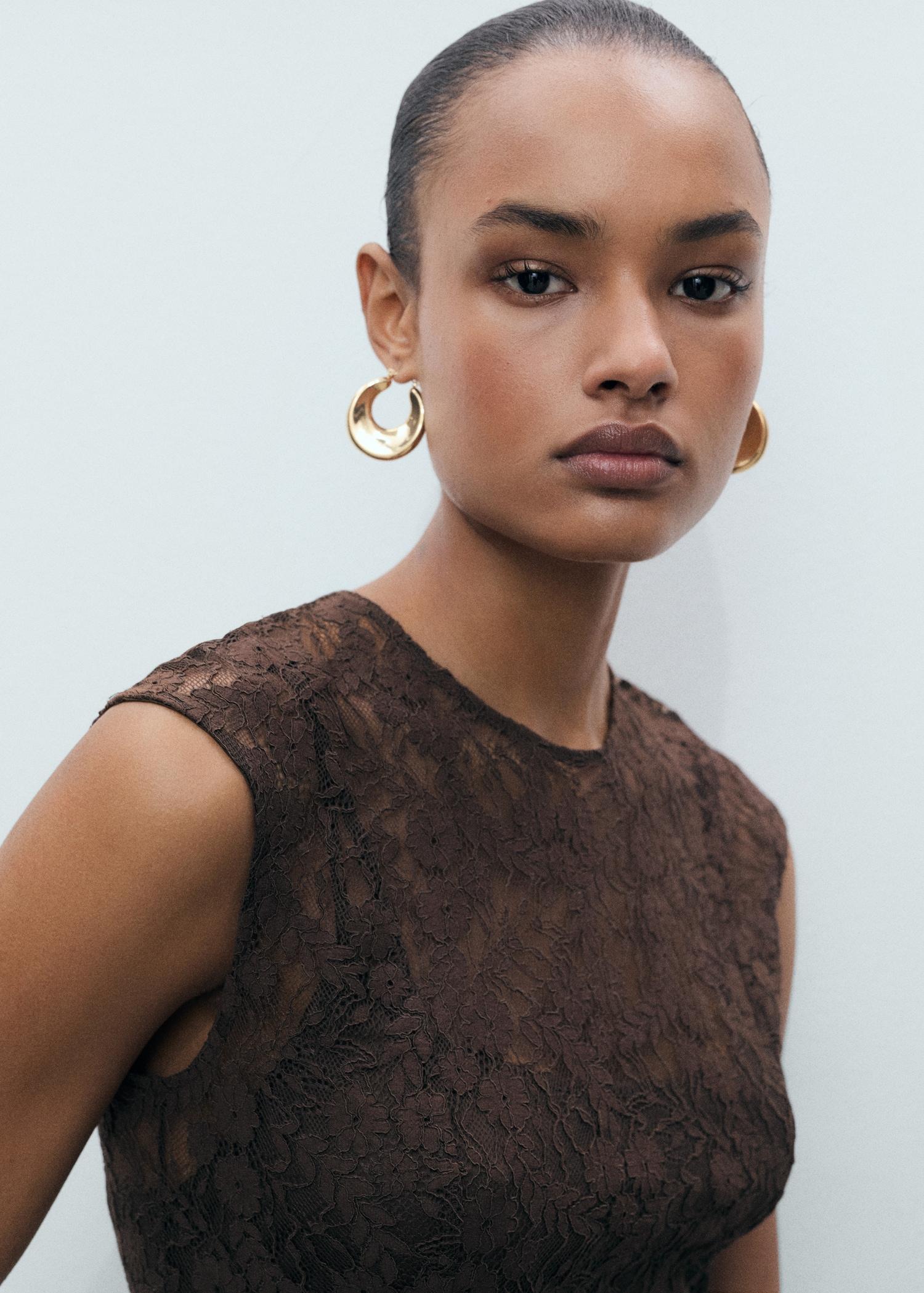 Lace A-line dress - Women | MANGO USA Product Image