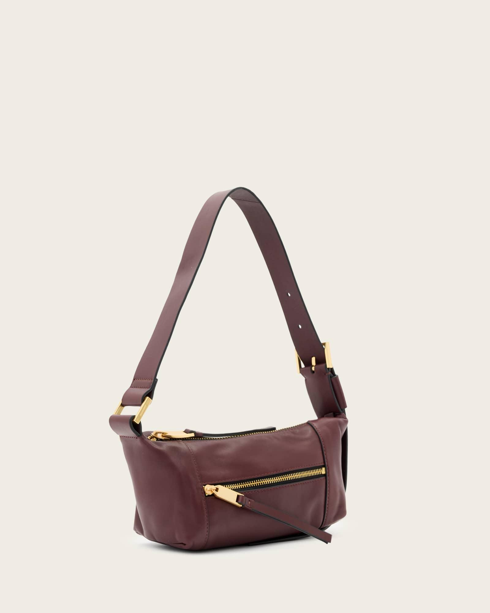 Vega Leather Mini Bag Dark Red | ALLSAINTS US Product Image