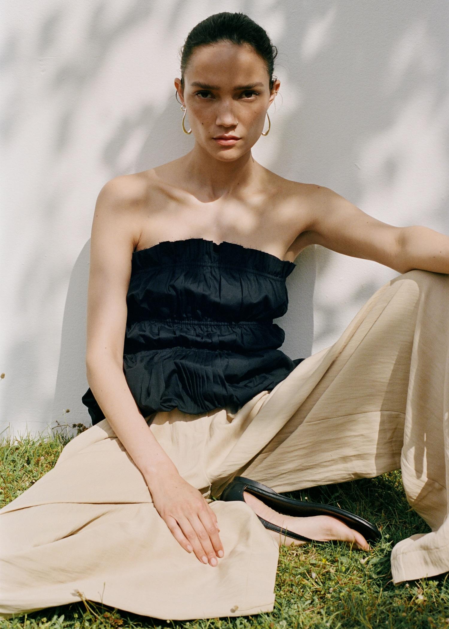 Straight mid-rise suit pants - Women | MANGO USA Product Image