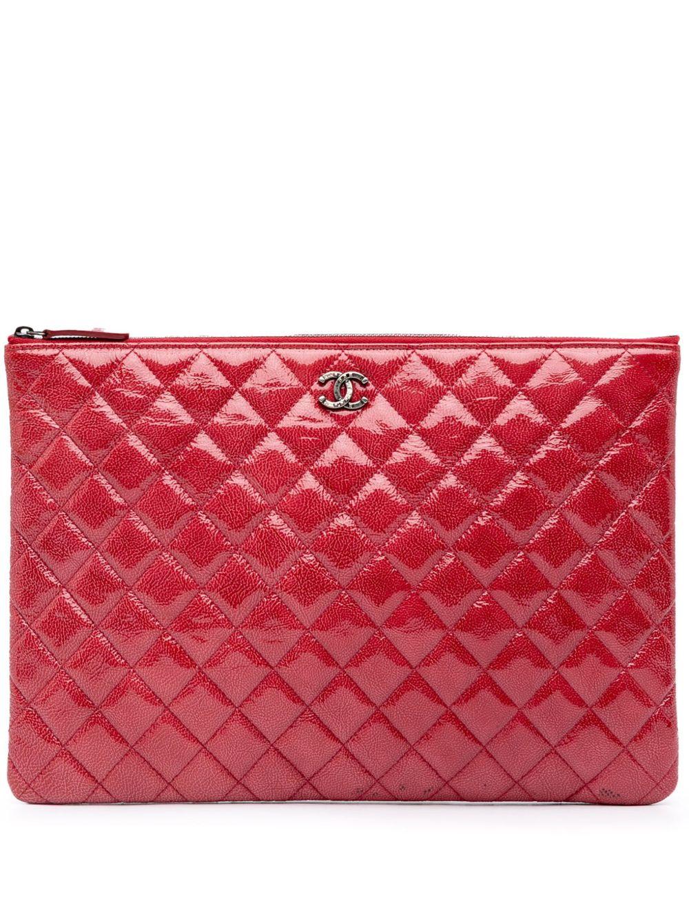 2014 Large Quilted Patent O Case clutch bag Product Image