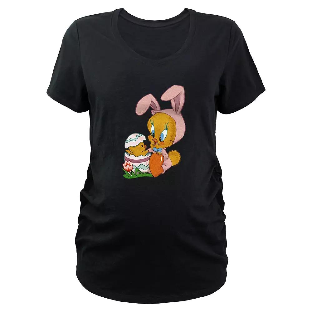 Maternity Looney Tunes Tweety Bird Easter Bunny Graphic Tee, Women's,  Product Image