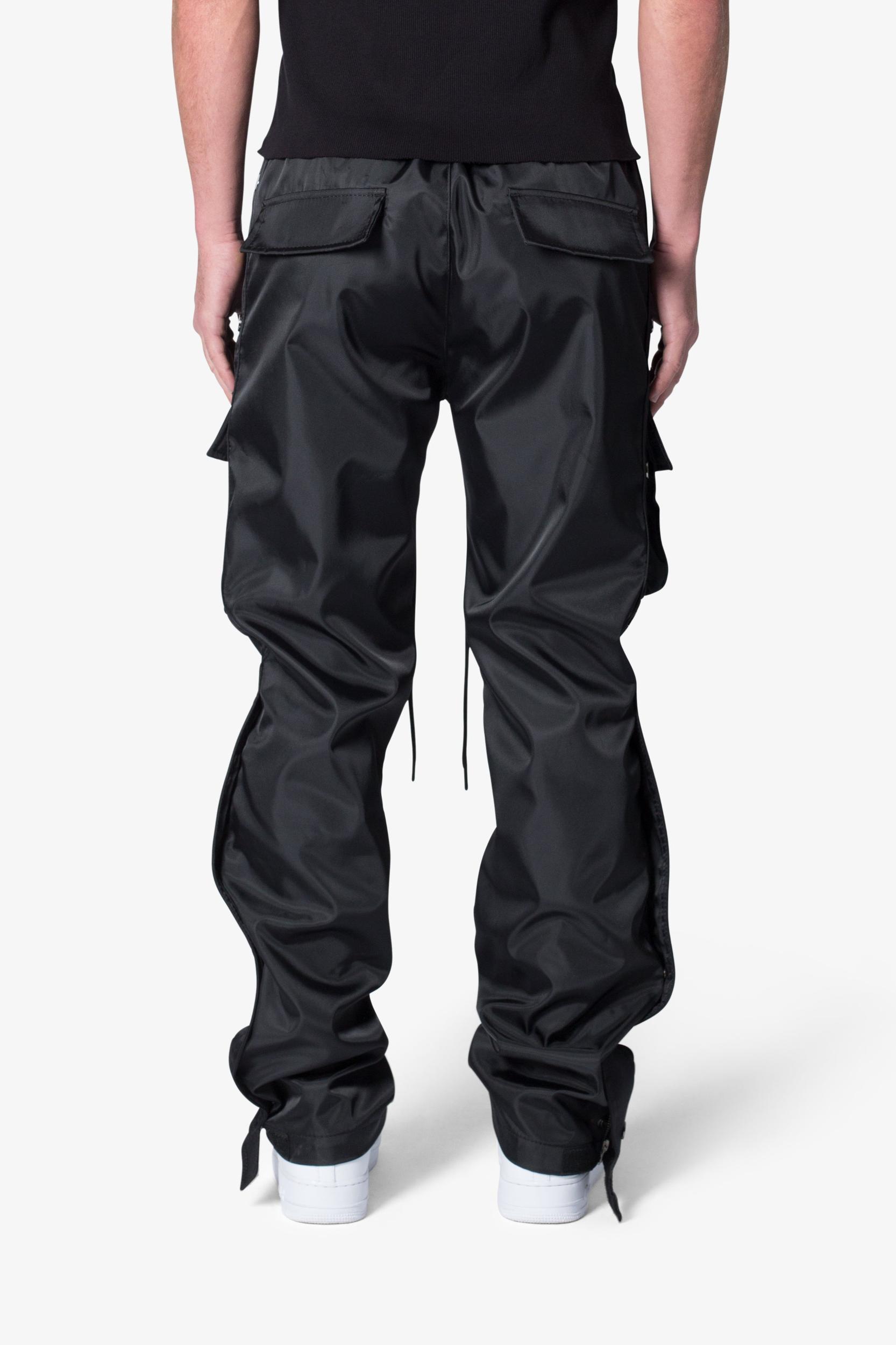Snap Front Cargo Pants - Black Product Image