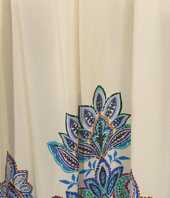 JOHNNY WAS Silk Printed Pleated Wide Leg Pull-On Pants Product Image