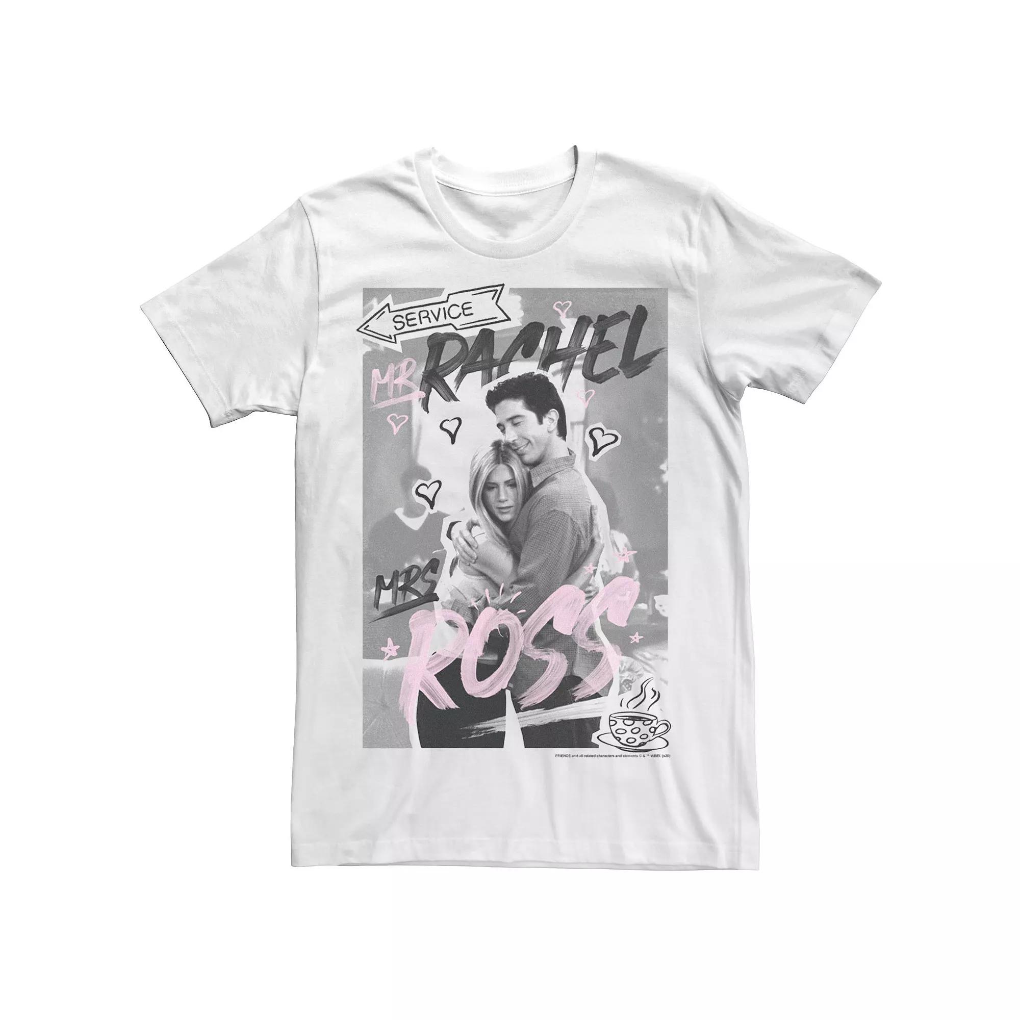 Men's Friends Rachel And Ross Love Poster Tee, Size: 3XL, White Product Image
