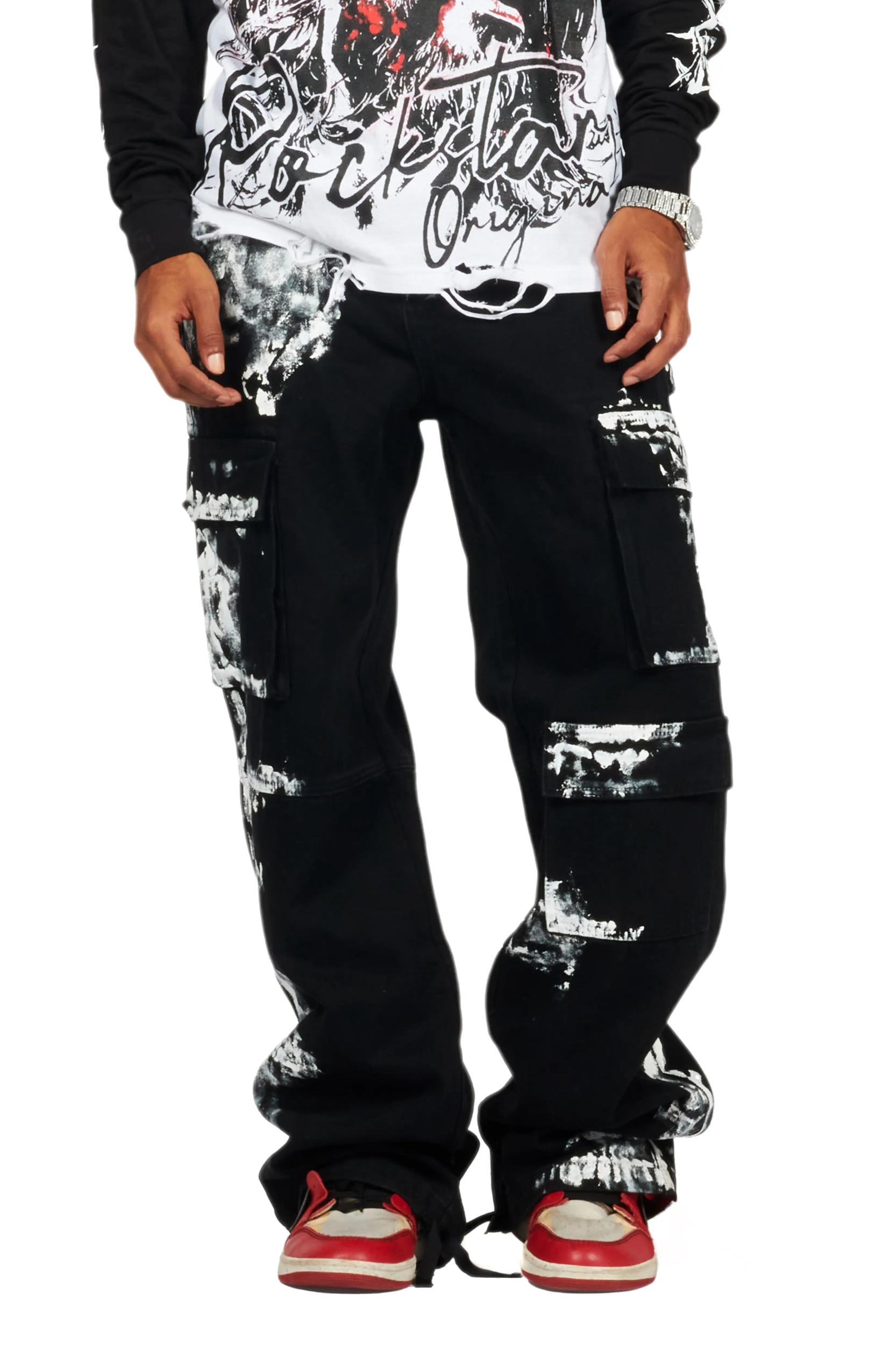 Baha Black Painter Baggy Cargo Jean Male Product Image