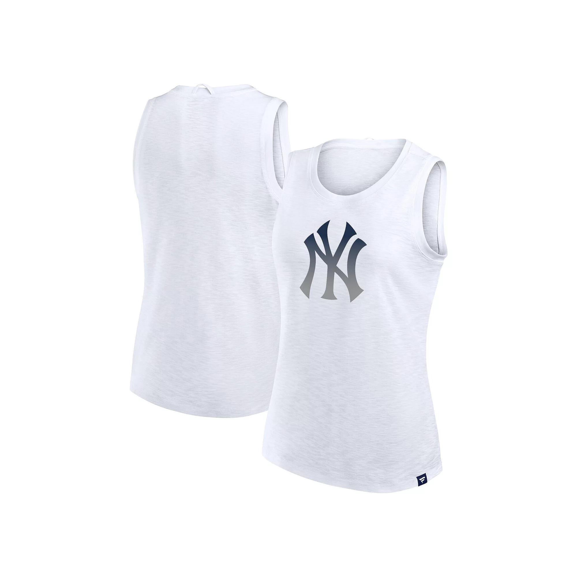 Women's Fanatics White New York Yankees Activate Slub Tank Top, Size: Large Product Image
