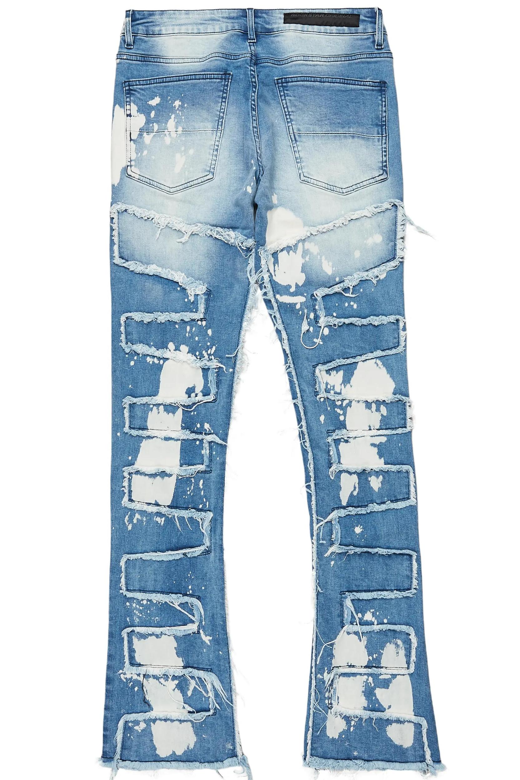 Laban Light Blue Bleach Stacked Flare Jean Male Product Image