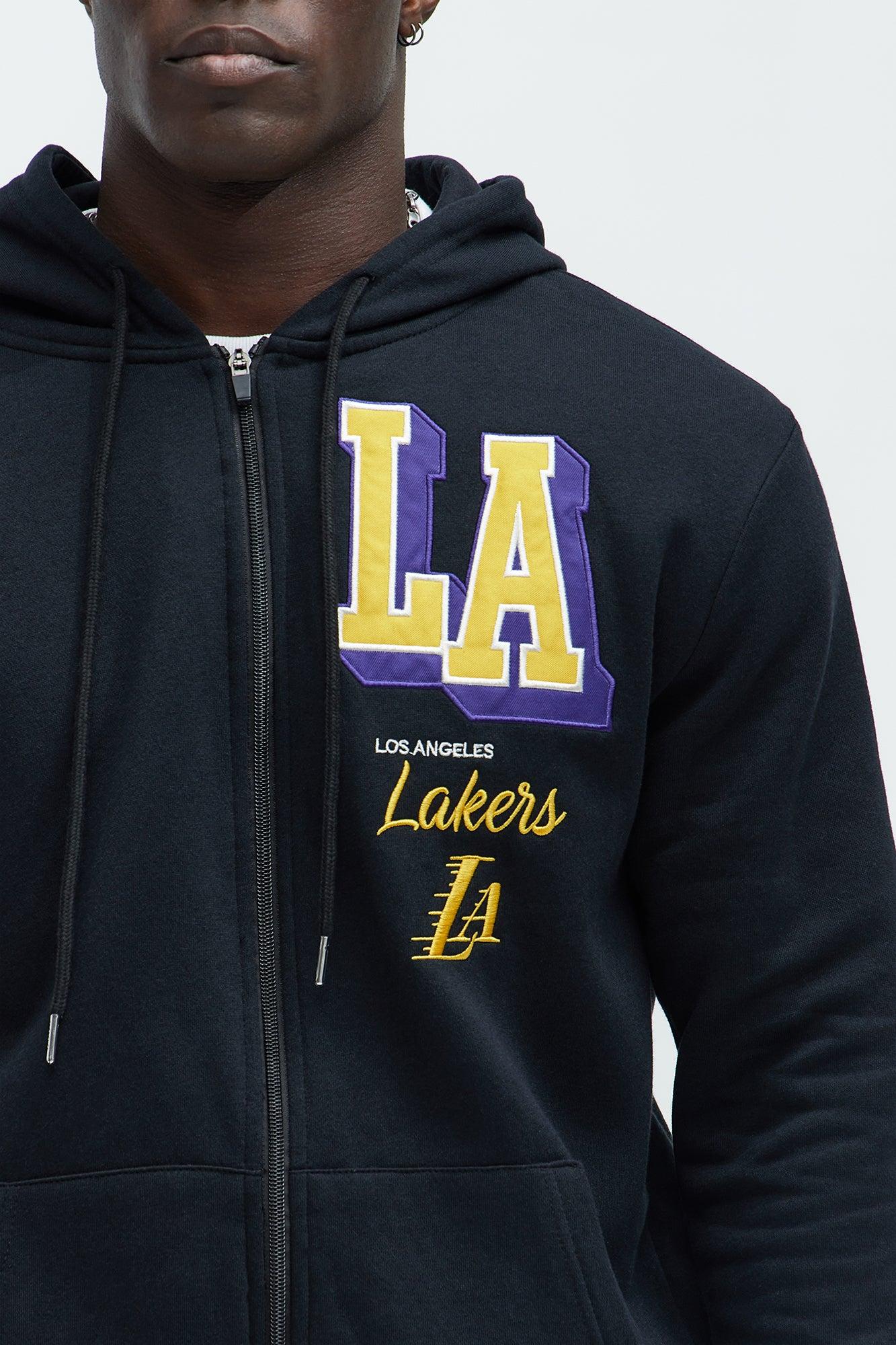 Lakers Bold Zip Up Hoodie - Black Product Image