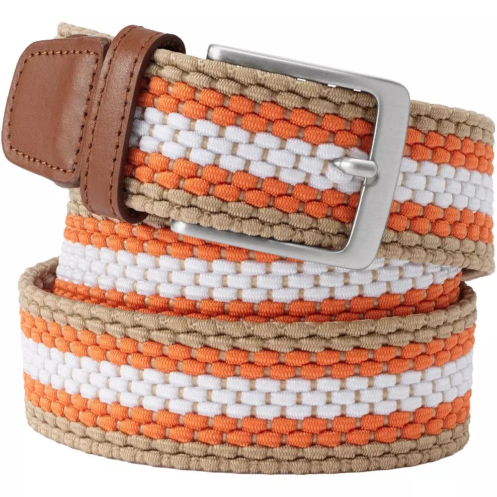Men's Lands' End Elastic Braid Leather Trim Belt,  Product Image