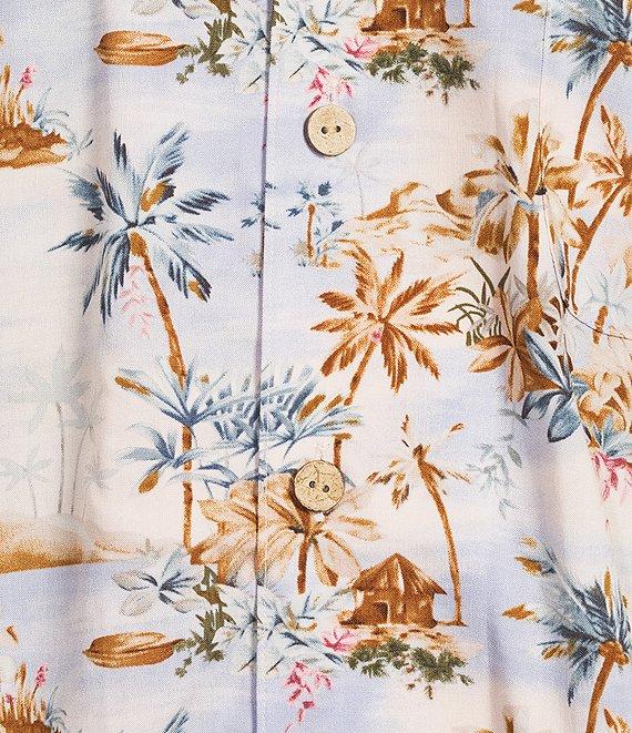 Cremieux Blue Label Island Landscape Print Short Sleeve Woven Camp Shirt Product Image