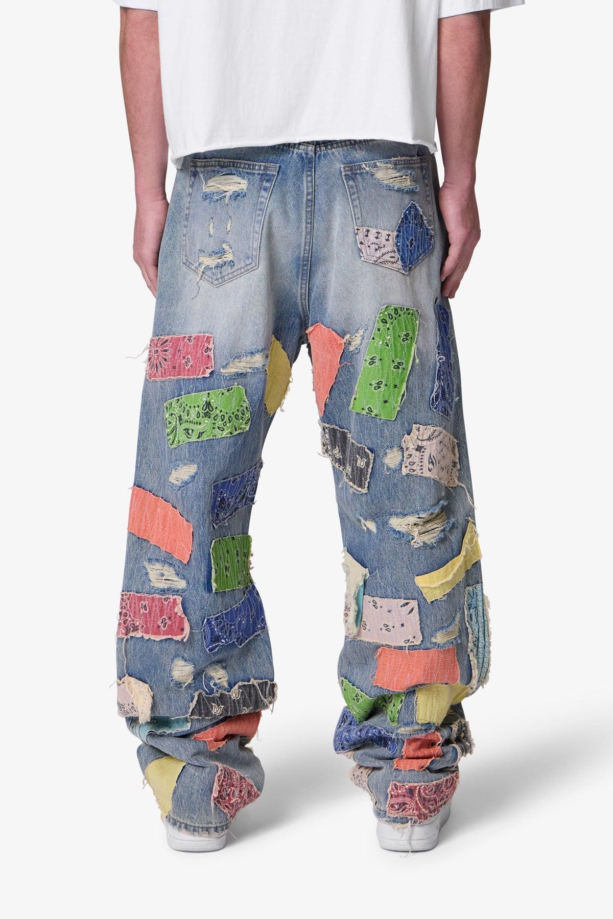 Ultra Baggy Bandana Patch Denim - Blue/Multi Product Image