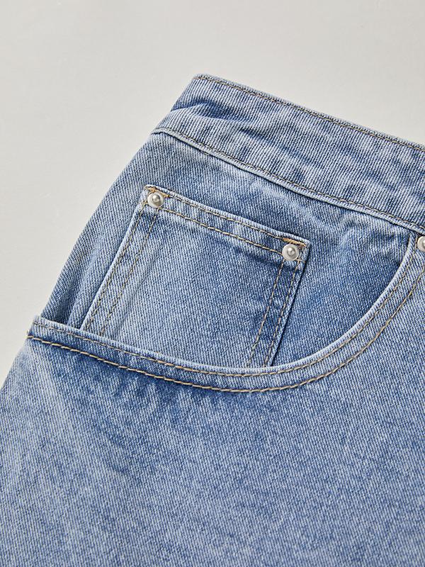 Vintage Blue Micro Denim Skirts Product Image