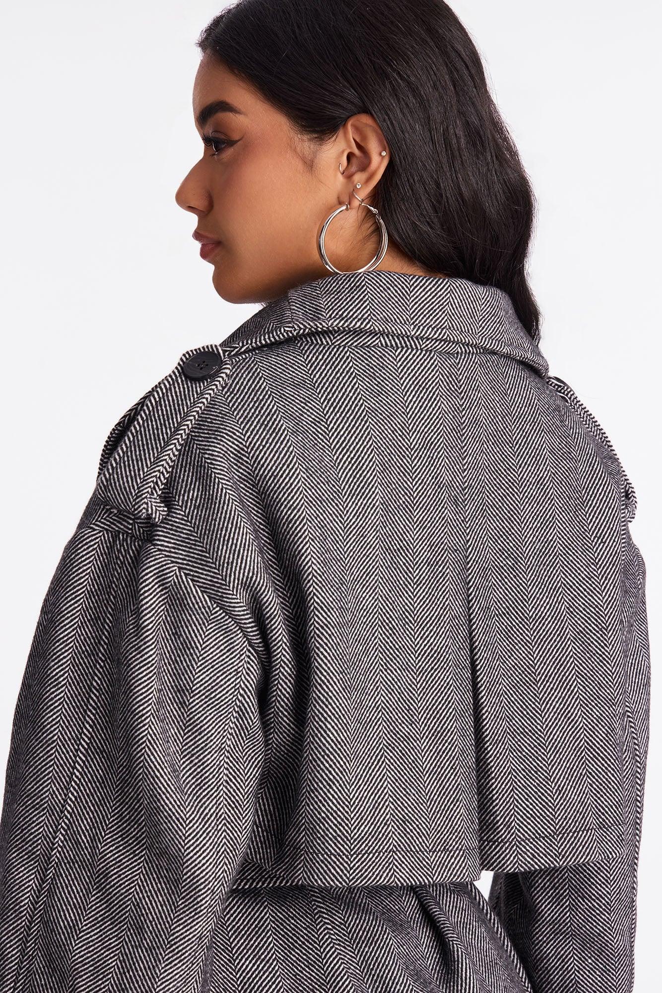 Working Overtime Belted Trench Coat - Black/combo Female Product Image