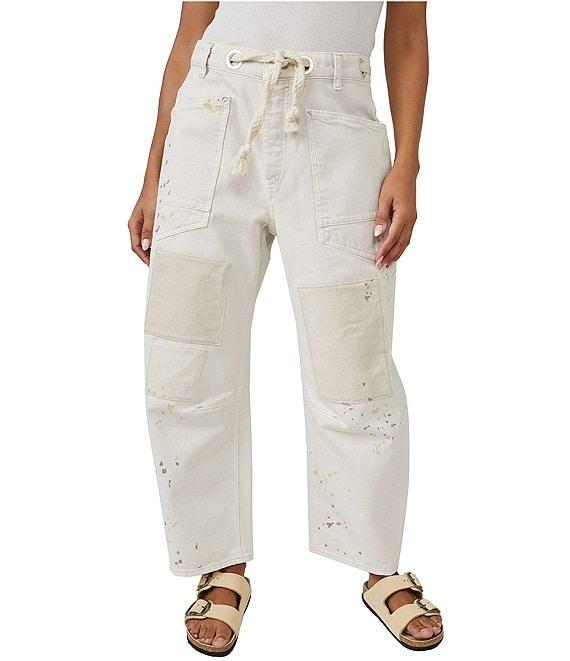 Free People Moxie Low Slung Pull-On Barrel Jeans Product Image
