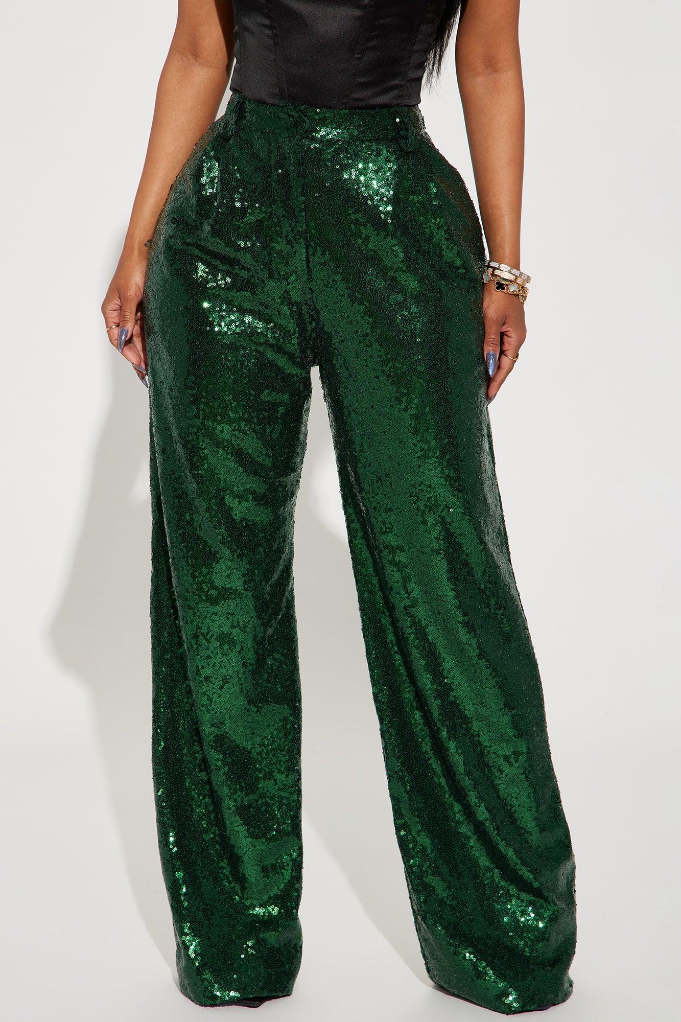 Nights Like This Sequin Trouser - Hunter Product Image