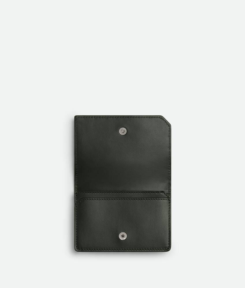 Men's Intrecciato Piccolo Business Card Case in Dark green Product Image