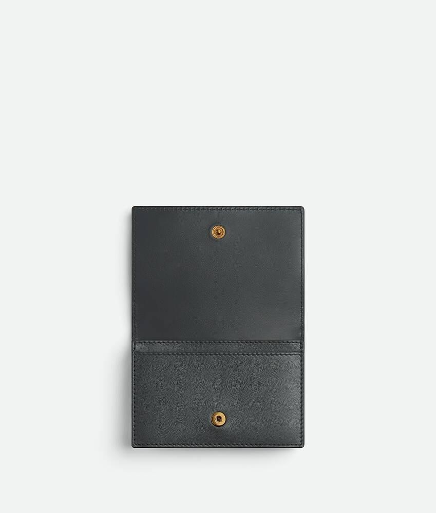 Women's Intrecciato Business Card Case in Ardoise / Glacier / Aloe Product Image