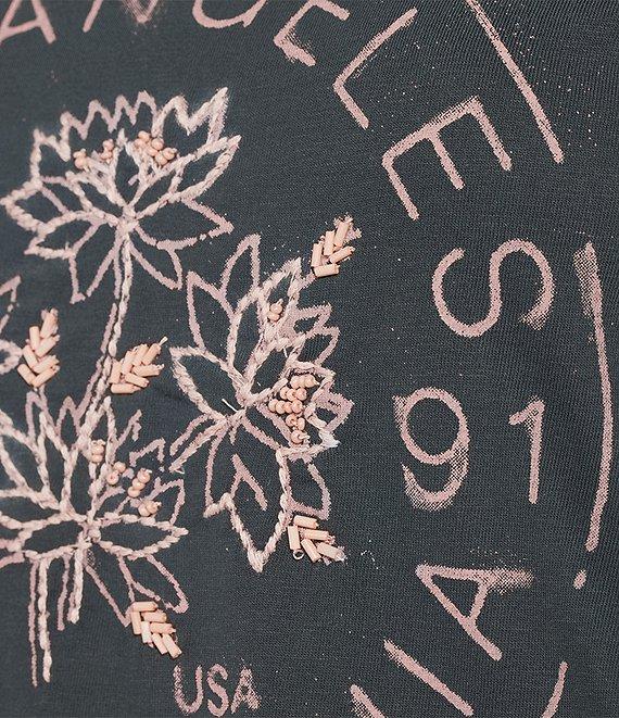 Lucky Brand Knit Graphic Print Crew Neck Short Sleeve Tee Shirt Product Image