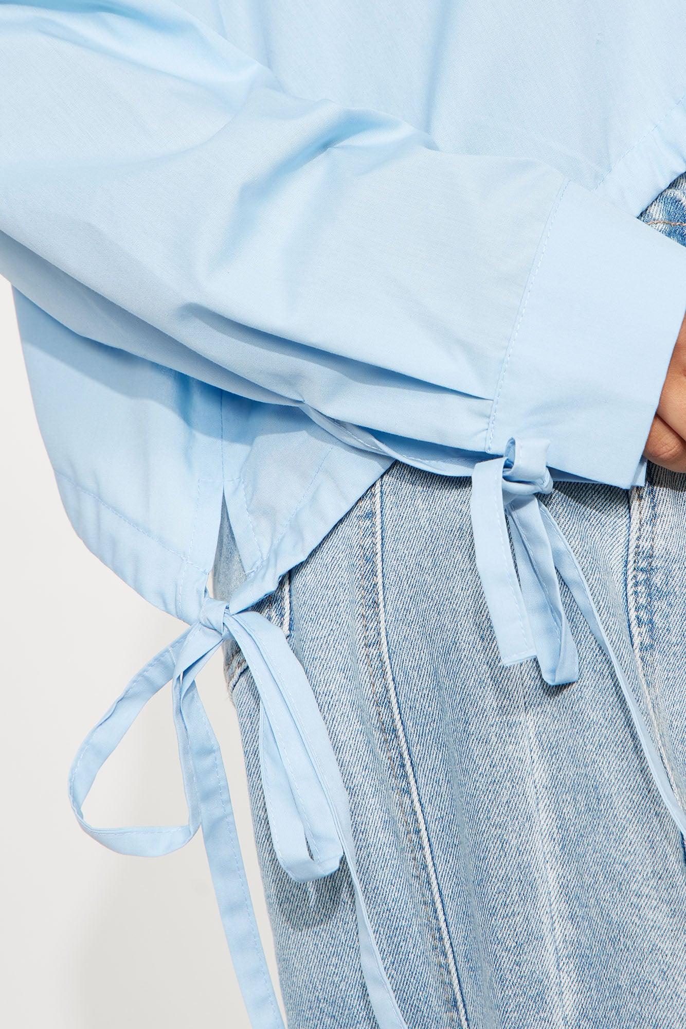 Perfect Illusion Poplin Shirt - Blue Female Product Image