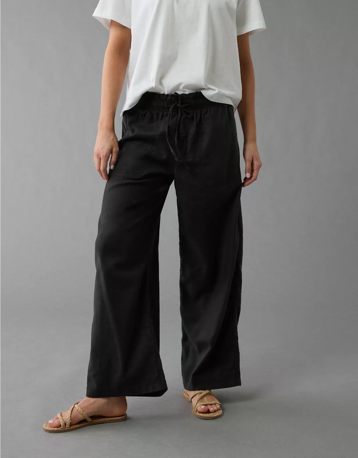 AE Dreamy Drape Linen-Blend Pull-On Pant Product Image