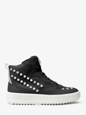Emmett Studded Stripe Leather High-Top Sneaker Product Image