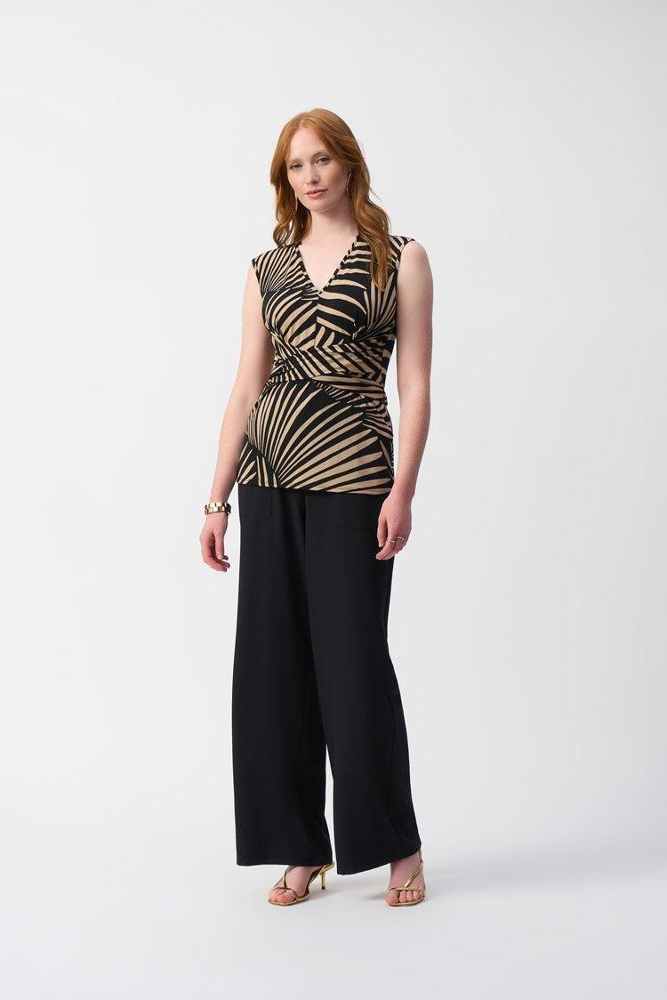 Textured Woven Wide Leg Pants Product Image