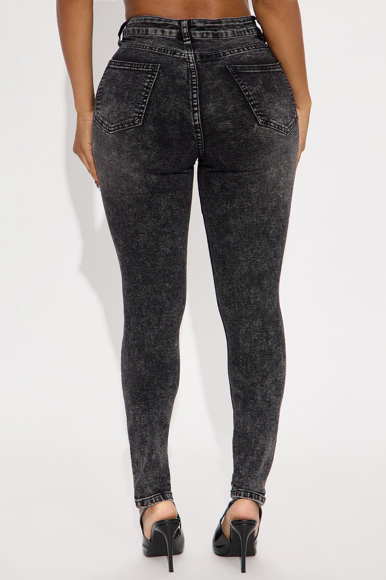 In The Black Skinny Jeans - Acid Wash Black Female Product Image