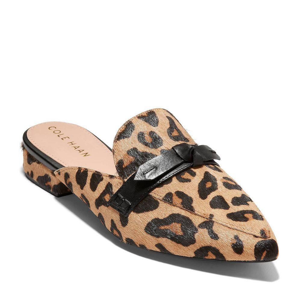 Cole Haan Piper Women's Bow Top Pointed Mules, Size: 10, Leopard Print Product Image