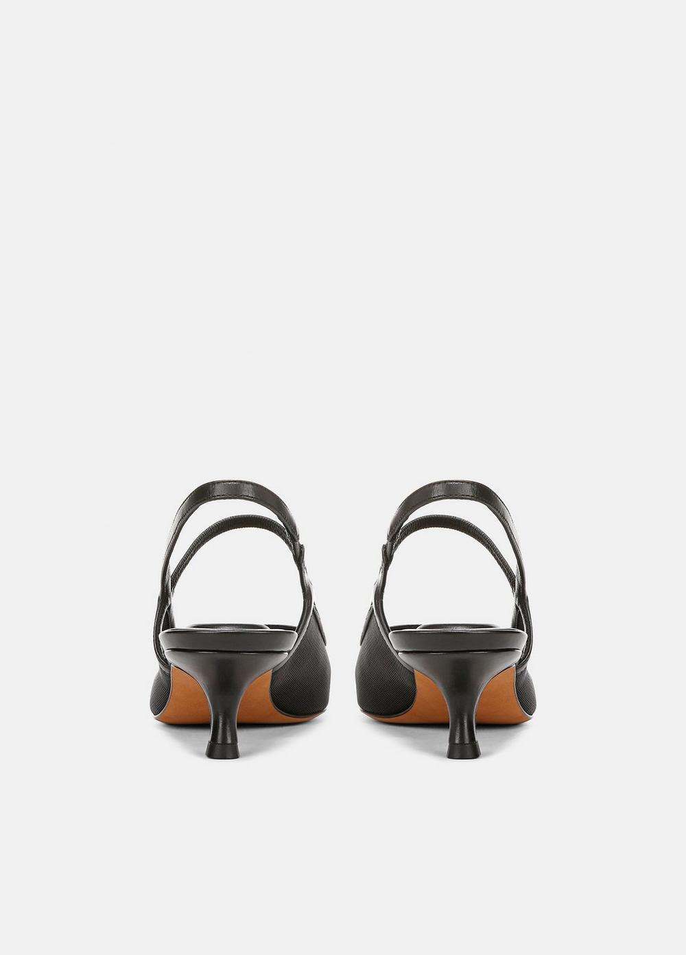 Venice Leather and Mesh Slingback Kitten Heel Product Image