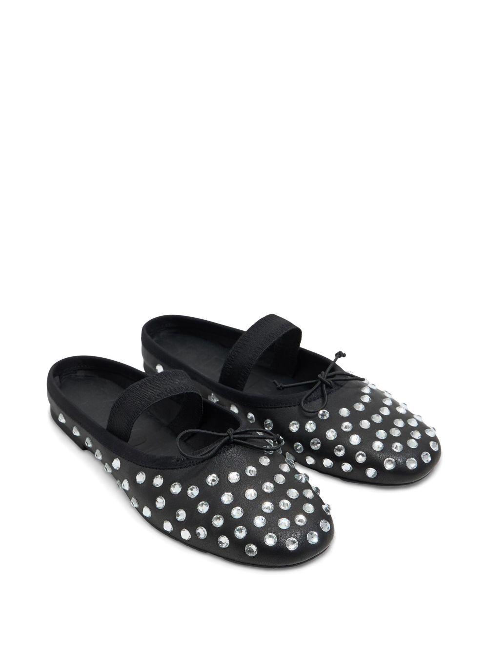 crystal-embellished leather ballerina shoes Product Image