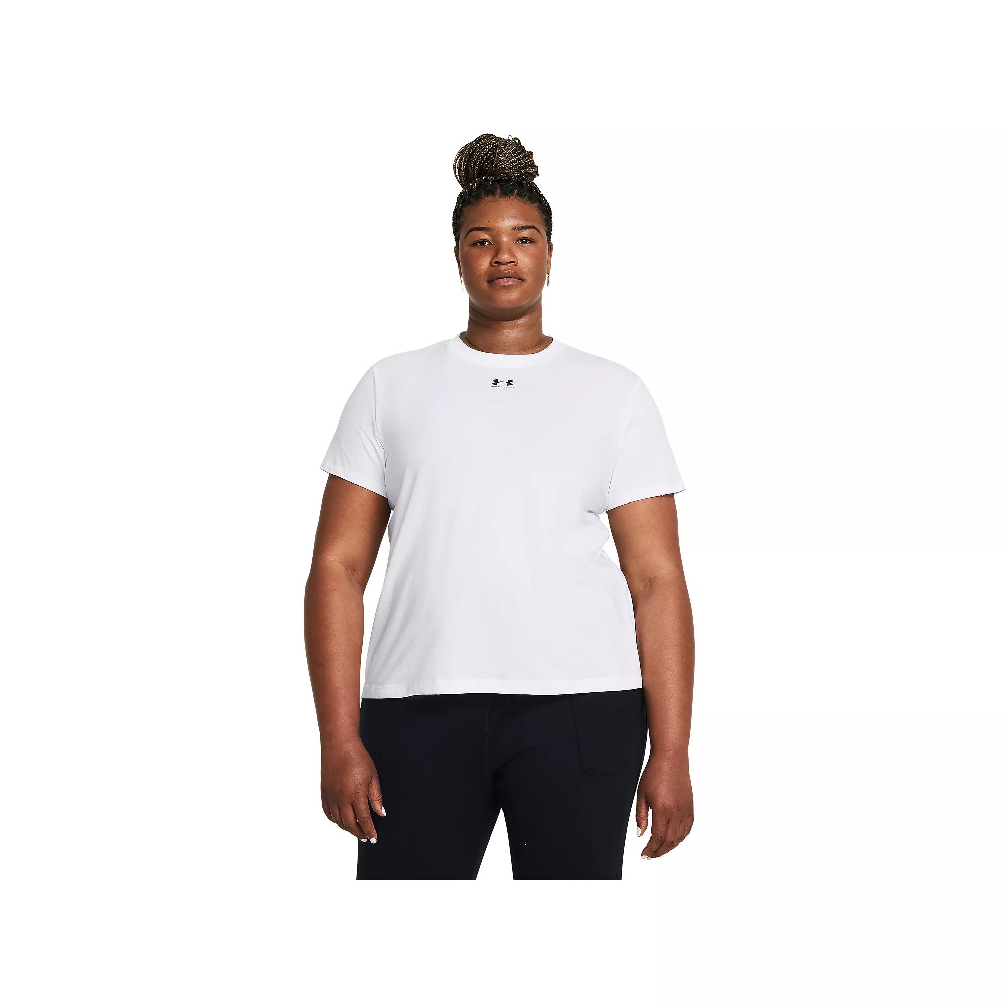 Plus Size Women's Under Armour Rival Core Short Sleeve Tee, Size: 2XL, White Product Image