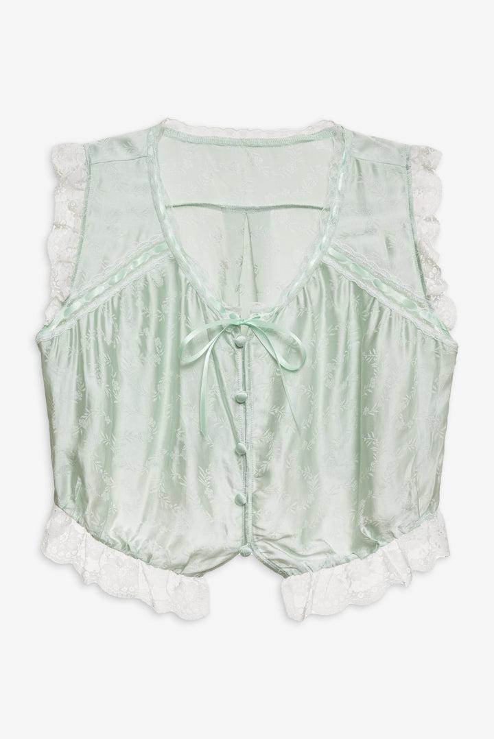 Mint Twist Jacquard Mini Skirt — Mint Product Image