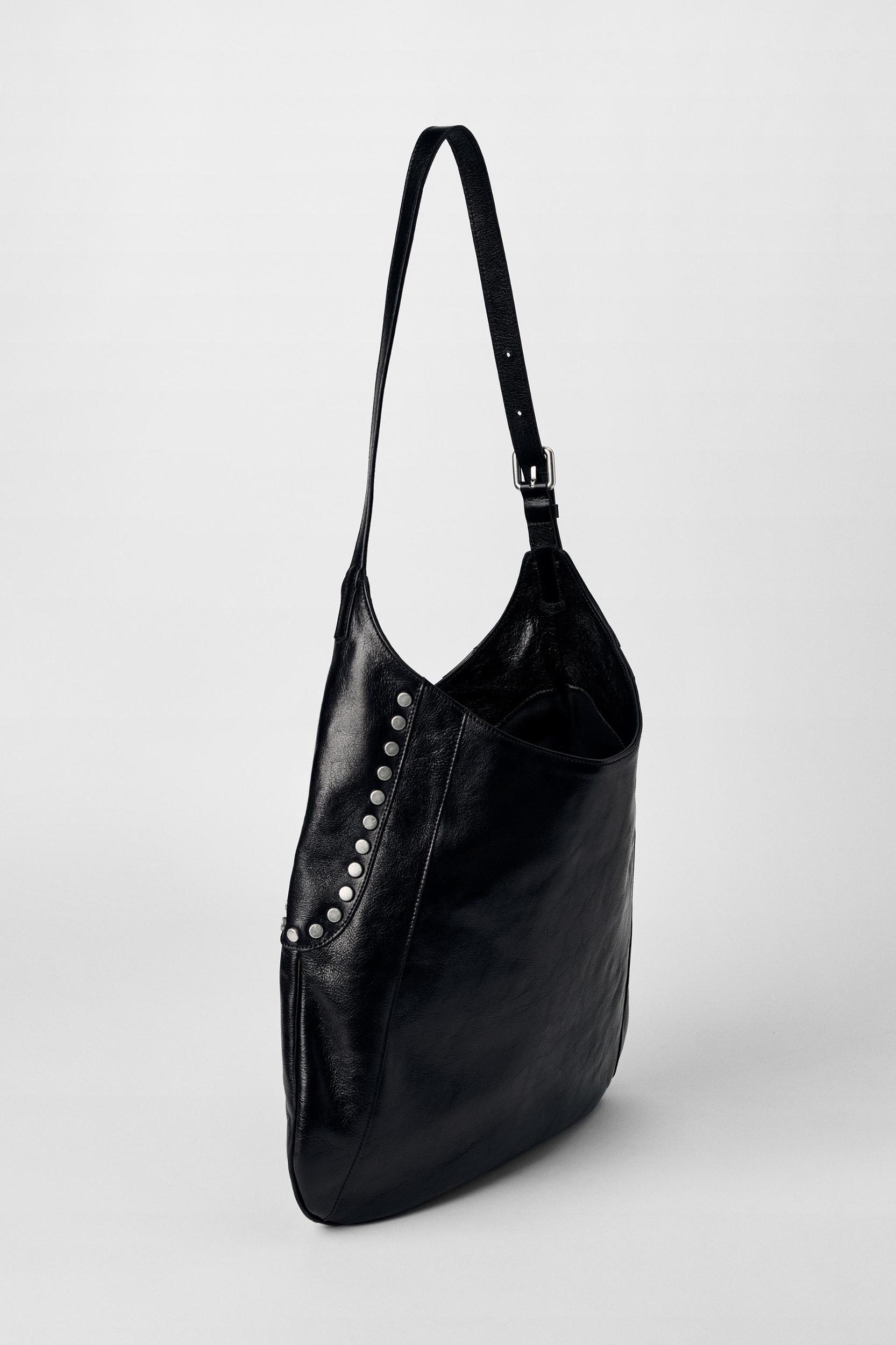 LEATHER BUCKET BAG WITH METAL DETAIL KATE MOSS X ZARA Product Image