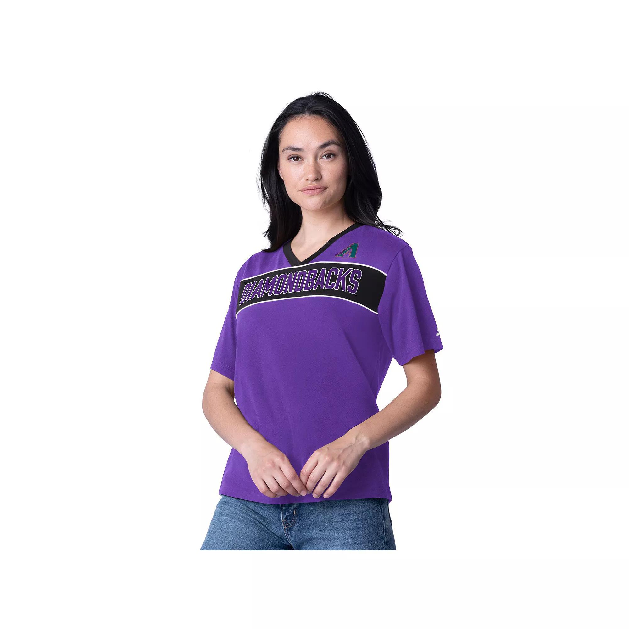 Women's Starter Purple Arizona Diamondbacks Game Day V-Neck T-Shirt, Size: Medium Product Image
