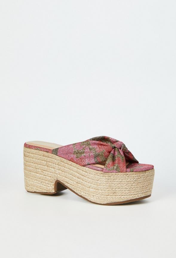 JustFab Margaux Platform Loafer Pump Womens Black/ White Size 8.5 Product Image